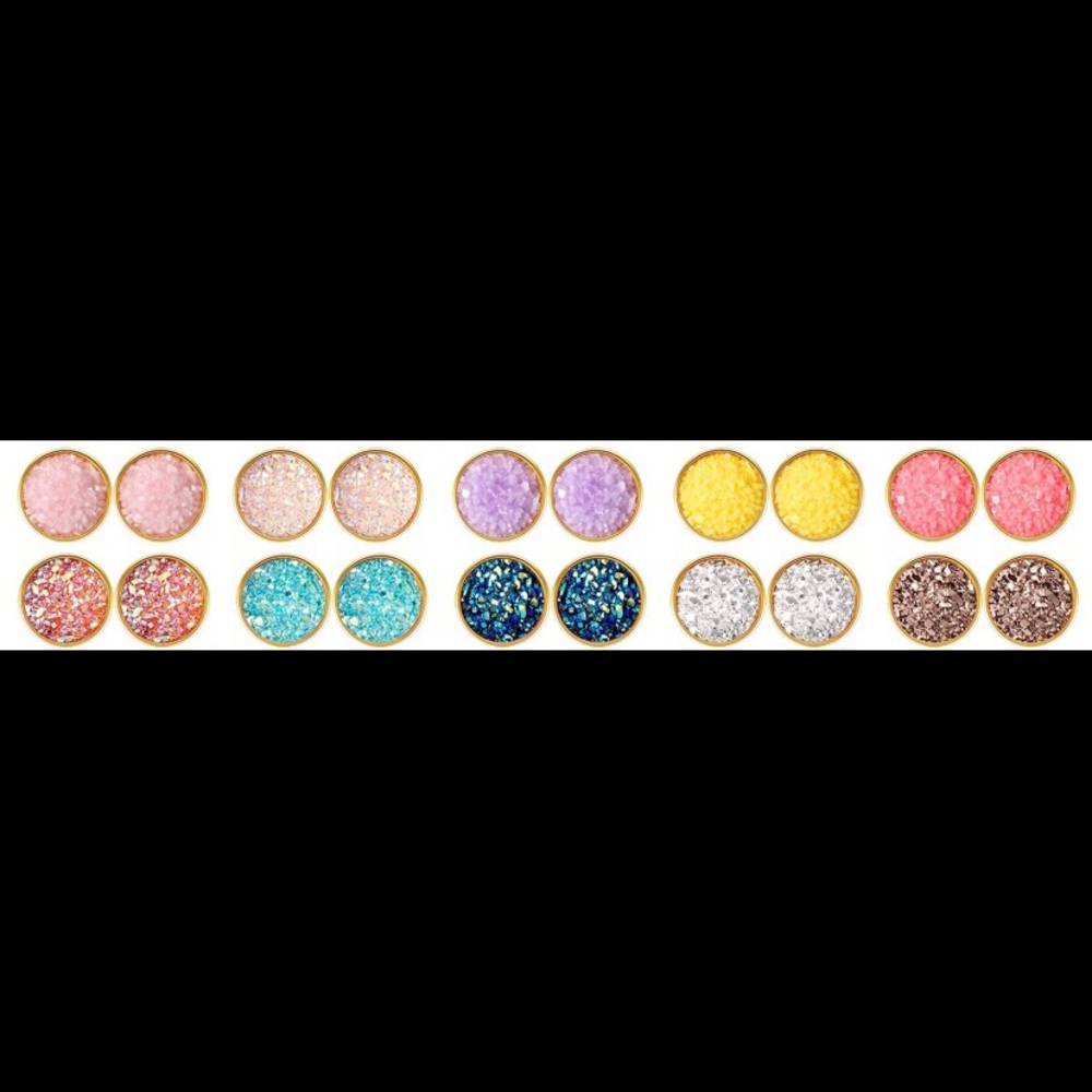 10 MM Druzy Earrings 🌈 - Picture 4 of 4